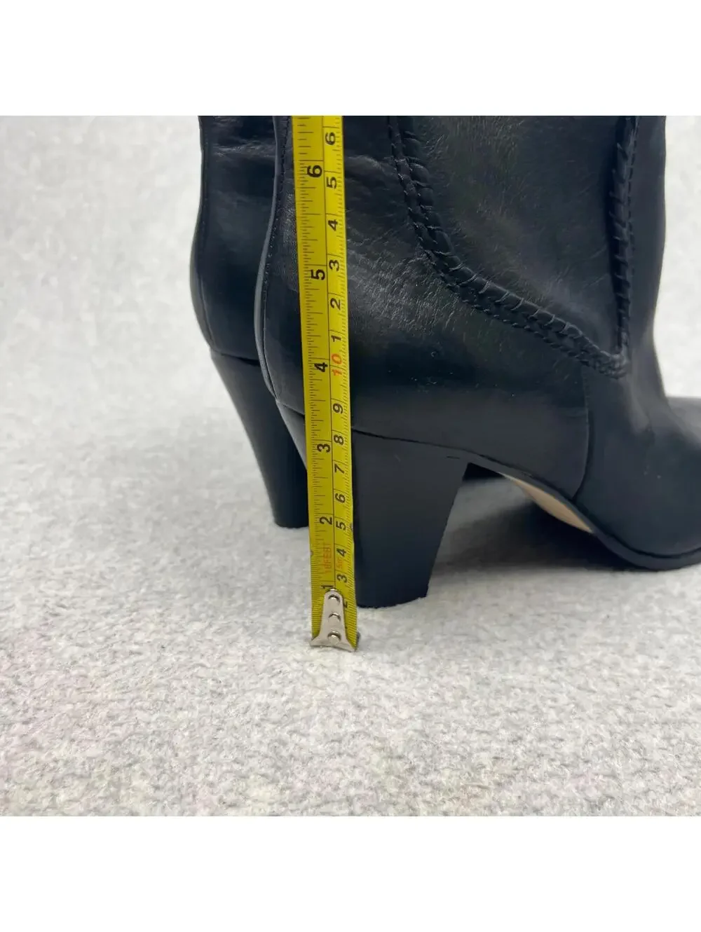 Karl Lagerfeld Black Leather Ankle Boots Bootie Western Womens 11 Cowgirl